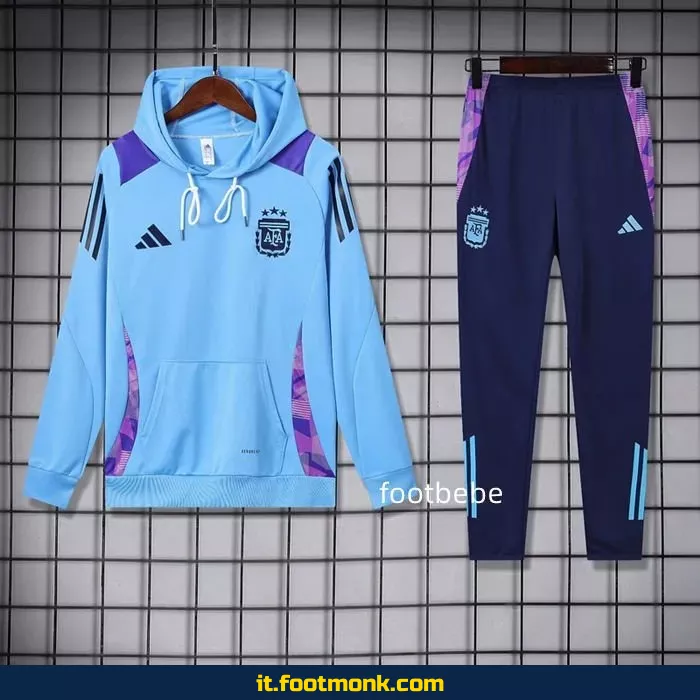 Tuta con cappuccio Argentina 2024 2025 blu