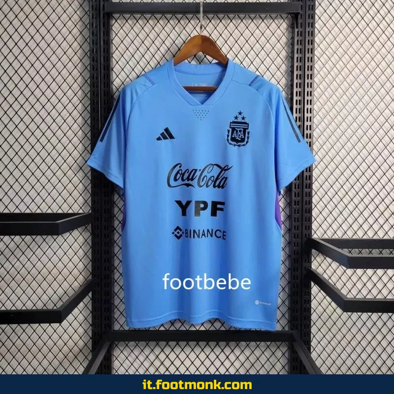 Maglia Argentina 2023 3 stelle pre-partita blu
