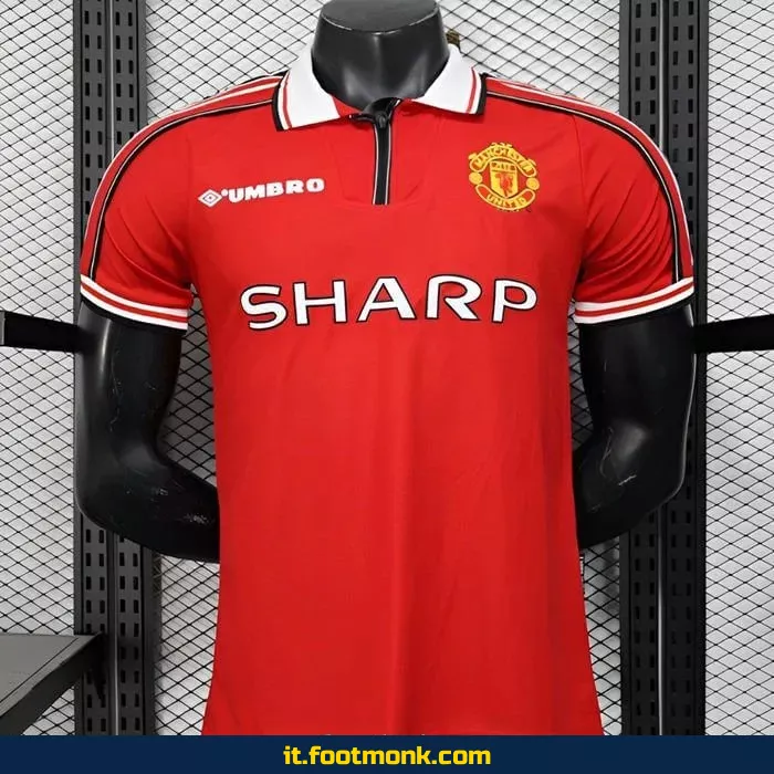Maglia da gara Manchester United vintage 1998 1999 rossa