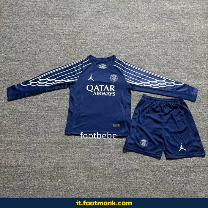 Maglia PSG Bambino 2024 2025 blu Maniche lunghe