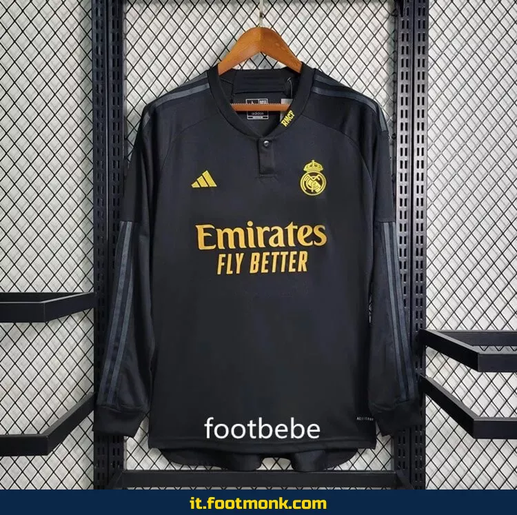 Maglia Real Madrid 2023 2024 maniche lunghe nera