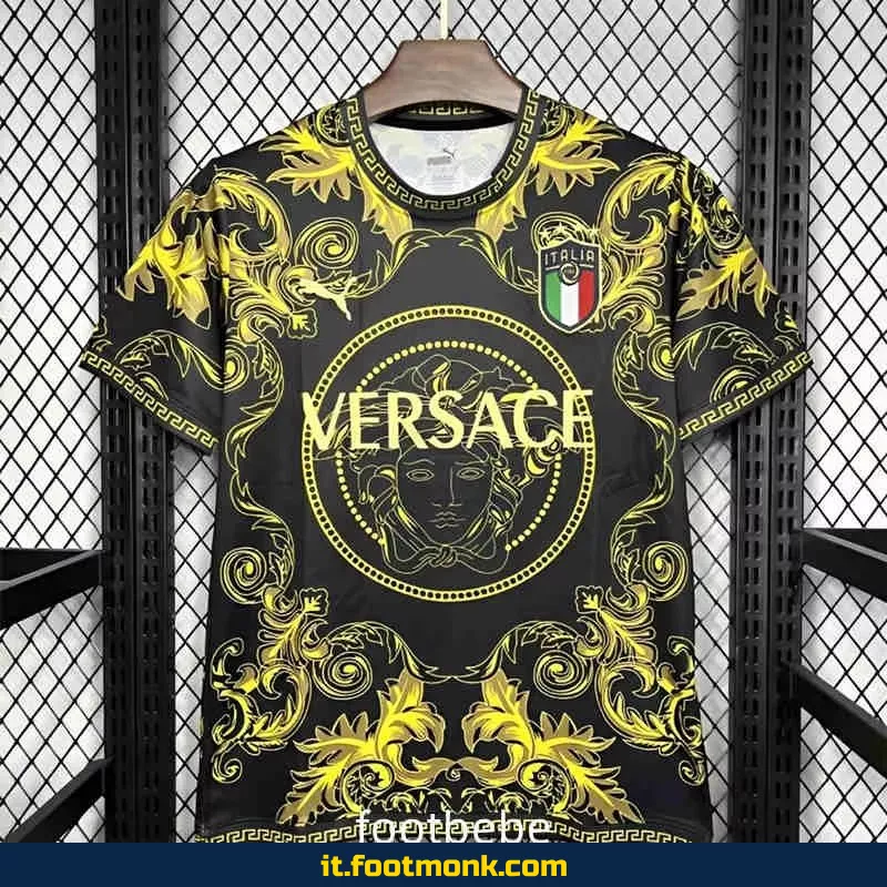 Maglia da calcio Italia Versace 2024 oro nero