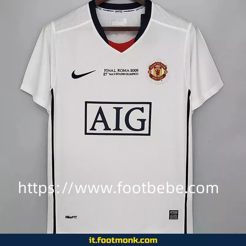 Maglia da calcio vintage Manchester United 2008 2009 da trasferta