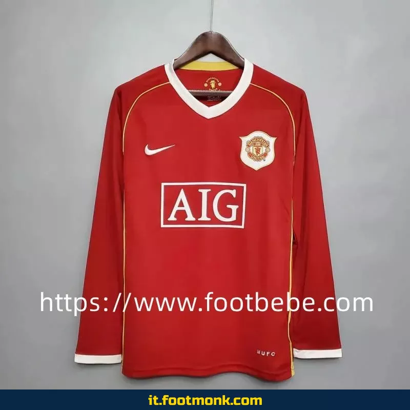 Maglia vintage Manchester United 2006 2007 maniche lunghe da casa