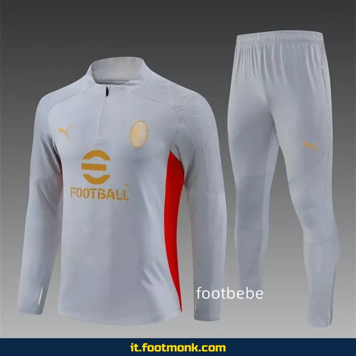 Tuta da allenamento AC Milan 2024 2025 mezza zip grigia