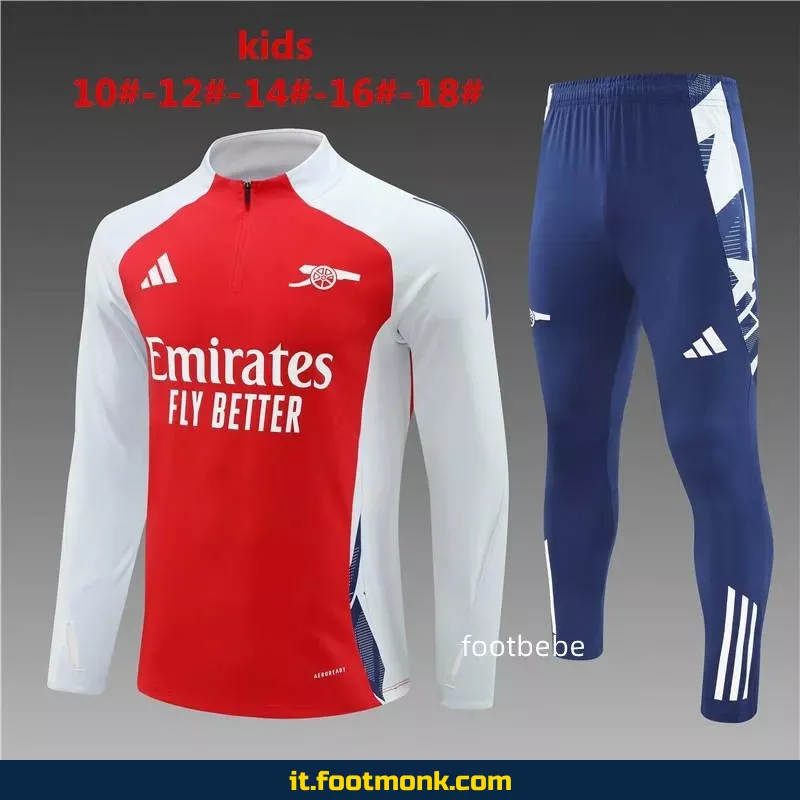 Tuta da ginnastica Arsenal bambino 2024 2025 rossa